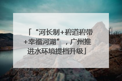 “河长制+碧道碧带+幸福河湖”，广州推进水环境提档升级